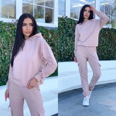 Жіночий спортивний костюм бежевий 6102/6103, Колір: Бежевий, Розмір: s-m, фото 