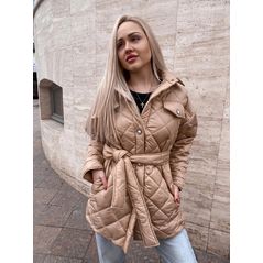 Жіноча куртка коротка стьобана мокко 10282, Колір: Мокко, Розмір: s-m, фото 