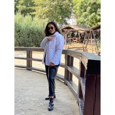 Женская куртка черная в стиле рубашка белая 1098, Цвет: Белый, Размер: S-M (42-44 UKR), фото , изображение 2