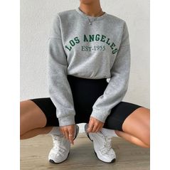 Женский свитшот укороченный серый 855, Цвет: Серый, Размер: S-M (42-44 UKR), фото 