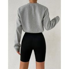 Женский свитшот укороченный серый 855, Цвет: Серый, Размер: S-M (42-44 UKR), фото , изображение 2