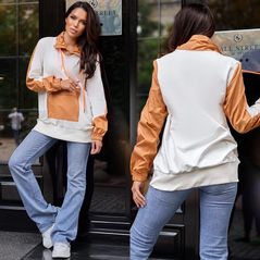 Женский худи удлиненный д4028, Цвет: Белый, Размер: S-M (42-44 UKR), фото 