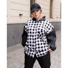 Жіночий прогулянковий костюм модний сорочка і шкіряні штани білий 1097, Колір: Білий, Розмір: s-m, фото , зображення 2