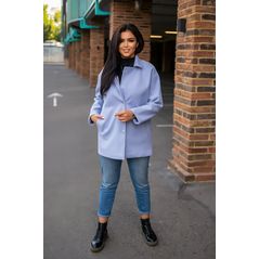 Женский короткий пальто кашемировый голубой 1091, Цвет: Голубой, Размер: S-M (42-44 UKR), фото , изображение 2