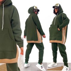 Жіночий модний спортивний костюм хакі 415, Колір: Хакі, Розмір: 50-52, фото 