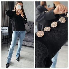 Женская кофта стильная черная 829/1829, Цвет: Черный, Размер: 42-46 UKR (One size), фото 