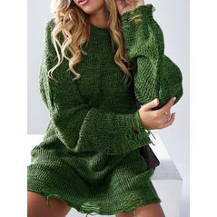 Женский рваный свитер свободного кроя малиновый 1033, Цвет: Зеленый, Размер: 42-46 UKR (One size), фото 