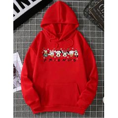 Жіночий Худі червоний Новорічний 353/1353, Колір: Червоний, Розмір: 42-46, фото 