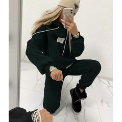 Жіночий спортивний костюм на чорний флісі 1980, Колір: Чорний, Розмір: s-m, фото 