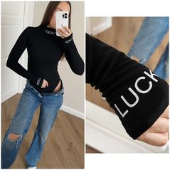 Женский боди с длинным рукавом черный 866/1866, Цвет: Черный, Размер: 42-46 UKR (One size), фото 