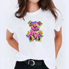 Белая футболка свободная 282/3, Цвет: Белый, Размер: 42-46 UKR (One size), фото 