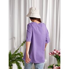 Женская футболка хлопковая сиреневая 3004, Цвет: Сирень, Размер: 42-46 UKR (One size), фото , изображение 2