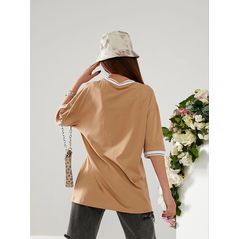 Женская свободная футболка кофейная 10047, Цвет: Кофейный , Размер: S (42 UKR), фото , изображение 2