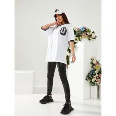 Женская свободная футболка белая 10047, Цвет: Белый, Размер: S (42 UKR), фото 