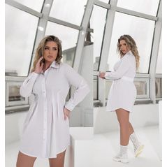 Платье рубашка белая 2259, Цвет: Белый, Размер: S-M (42-44 UKR), фото , изображение 2