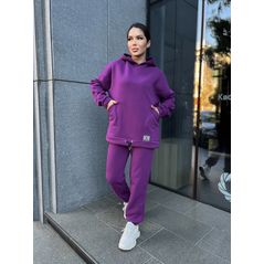 Женский спортивный костюм на флисе цвет фиолетовый 23038, Цвет: Фиолетовый, Размер: S-M (42-44 UKR), фото 