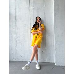 Жіночий літній костюм спортивний шорти та футболка колір жовтий 502, Колір: Жовтий , Розмір: s-m, фото , зображення 2