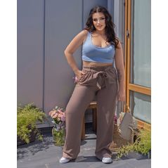 Жіночі штани вільного крою прямі кава 432, Колір: Кавовий, Розмір: 50-52, фото 