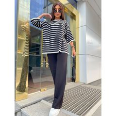 Женский костюм модный на лето цвет черный 10182, Цвет: Черный, Размер: 42-50 UKR (One size), фото , изображение 2