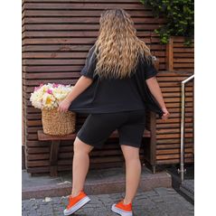 Женский костюм летний большого размера цвет черный 1031, Цвет: Черный, Размер: 48-50 UKR, фото , изображение 2