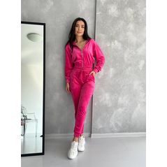 Жіночий велюровий костюм спортивний малиновий 10364, Колір: Малиновий, Розмір: S, фото 