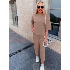 Жіночий спортивний костюм літні штани та футболка колір мокко 10229, Колір: Мокко, Розмір: S, фото , зображення 2