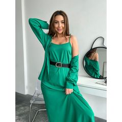 Женский костюм вечерний длинный сарафан с рубашкой зеленый 3252, Цвет: Зеленый, Размер: 42-46 UKR (One size), фото 