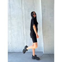 Жіночий костюм літній футболка та шорти колір чорний 497, Колір: Чорний, Розмір: s-m, фото , зображення 2