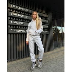 Жіночий спортивний костюм теплий сірий 529, Колір: Сірий, Розмір: s-m, фото 