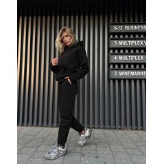 Жіночий спортивний костюм теплий чорний 529, Колір: Чорний, Розмір: s-m, фото , зображення 2