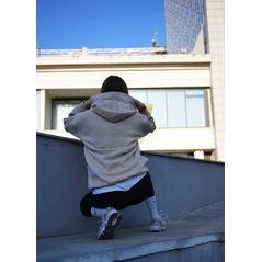 Женский худи модный бежевый 526, Цвет: Бежевый, Размер: 42-46 UKR (One size), фото , изображение 2