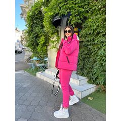 Жіночий спортивний костюм трійка теплий малиновий великого розміру 1491, Колір: Малиновий, Розмір: 48-50, фото , зображення 4