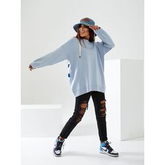 Женский свитер Love голубой 0225, Цвет: Голубой, Размер: 42-46 UKR (One size), фото , изображение 3