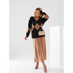 Женский модный костюм юбочный мокко 3030, Цвет: Мокко, Размер: 42-46 UKR (One size), фото , изображение 2