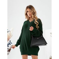 Женский свитер свободного кроя изумрудный 8035, Цвет: Изумруд, Размер: 42-46 UKR (One size), фото , изображение 2