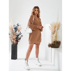 Женский свитер свободного кроя мокко 8035, Цвет: Мокко, Размер: 42-46 UKR (One size), фото 