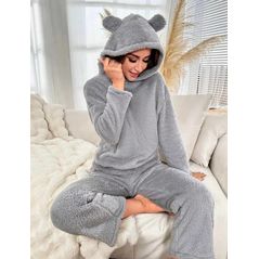 Женская теплая пижама брючная серая 377/1377, Цвет: Серый, Размер: S-M (42-44 UKR), фото , изображение 2