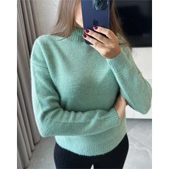 Женский теплый свитер оливковый 6751, Цвет: Оливковый, Размер: 42-46 UKR (One size), фото , изображение 2