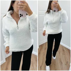 Женская кофта молочная на молнии 371 /1371, Цвет: Молочный, Размер: 42-46 UKR (One size), фото 