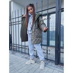 Женская куртка-шуба двухсторонняя хаки 30350, Цвет: Хаки, Размер: 42-46 UKR (One size), фото , изображение 3