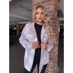 Женская рубашка розовая теплая в клетку 10370, Цвет: Розовый, Размер: S (42 UKR), фото 