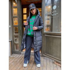 Зимове пальто жіноче довге колір чорний 7265, Колір: Чорний, Розмір: S, фото , зображення 5