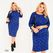 Платье женское большого размера ярко синее 724, Цвет: Электрик, Размер: 48-50 UKR, фото 
