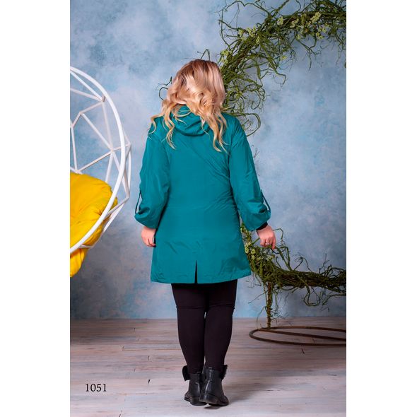 Женская ветровка большого размера бирюза 4825, Цвет: Бирюзовый, Размер: 56-58 UKR, фото , изображение 2