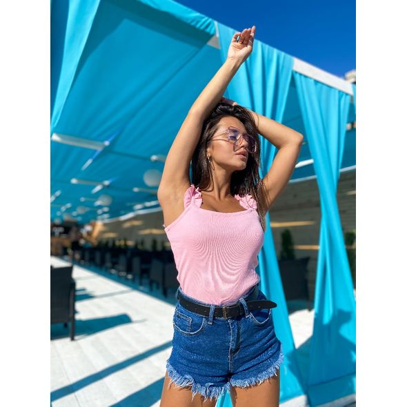 Женская майка розовая в стиле топика 5237, Цвет: Розовый, Размер: 42-46 UKR (One size), фото , изображение 2
