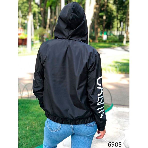 Стильна осіння вітровка жіноча чорна на підкладці "Calvin klein" 6905, Колір: Чорний, Розмір: S, фото , зображення 2