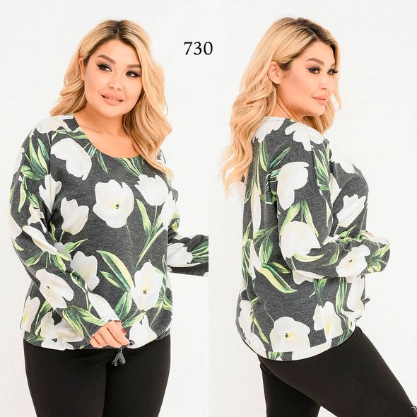 Женская кофта большого размера зеленая 730, Цвет: Зеленый, Размер: 52-54 UKR, фото 