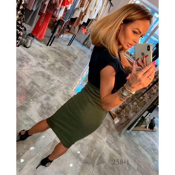 Спідниця олівець хакі 258-1, Колір: Хакі, Розмір: s-m, фото , зображення 2