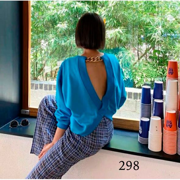 Жіноча кофта вільного покрою колір бірюза 298, Колір: Бірюзовий, Розмір: 42-46, фото 