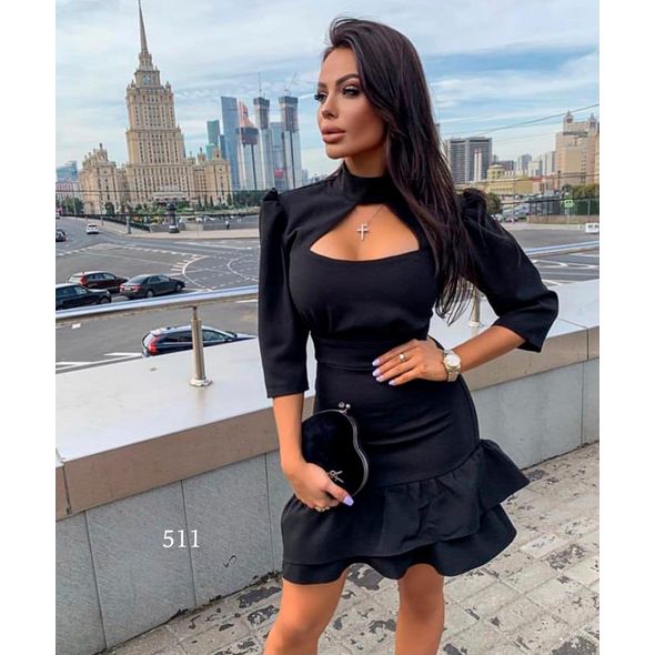 Платье женское черное 511, Цвет: Черный, Размер: S-M (42-44 UKR), фото 